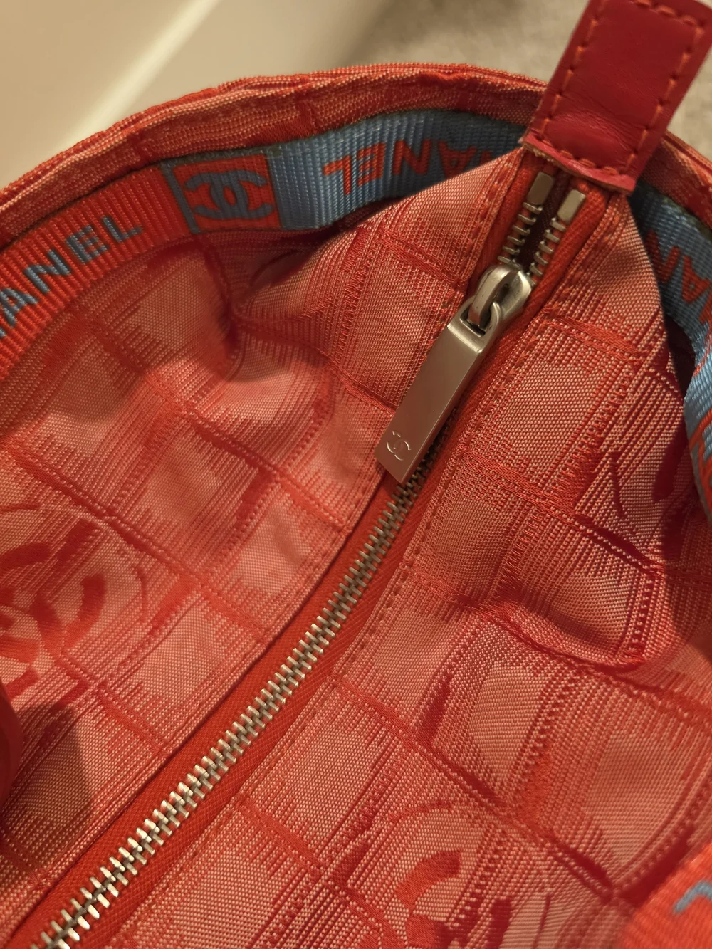Chanel Coral Quilted Logo Tote Bag